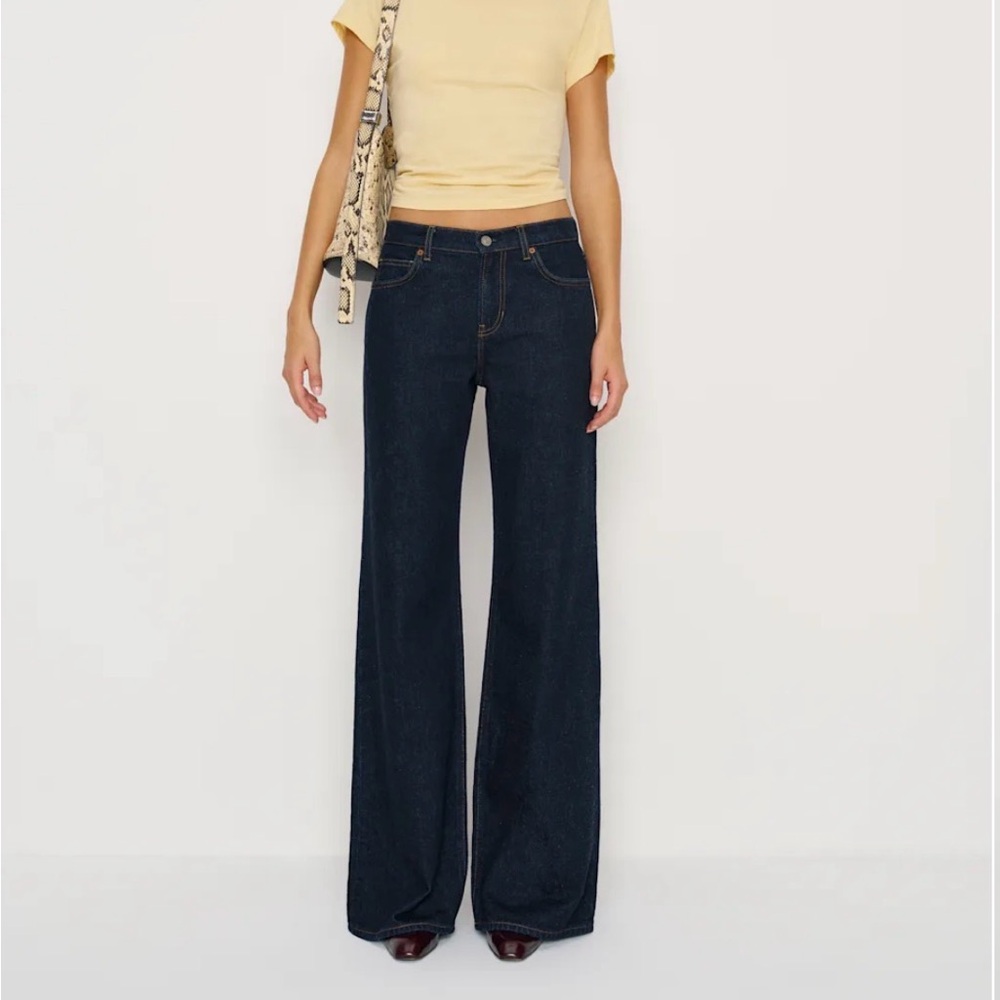 Reformation Cary Low Rise Slouchy Wide Leg Jeans (Ondine - Size 28)